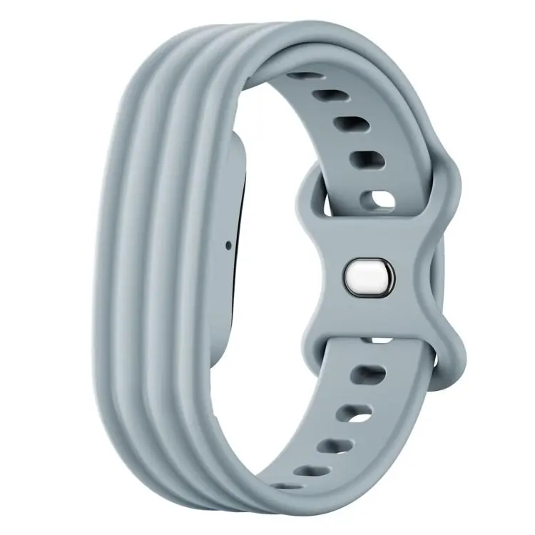 For Google Fitbit Air Solid Color Butterfly Buckle Silicone Watch Band Size