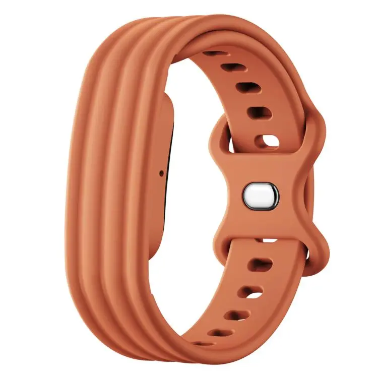 For Google Fitbit Air Solid Color Butterfly Buckle Silicone Watch Band Size