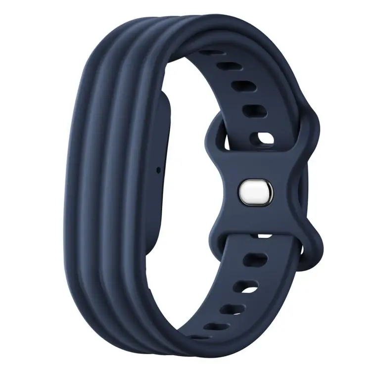 For Google Fitbit Air Solid Color Butterfly Buckle Silicone Watch Band Size
