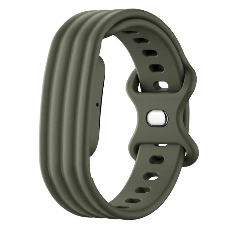 For Google Fitbit Air Solid Color Butterfly Buckle Silicone Watch Band Size