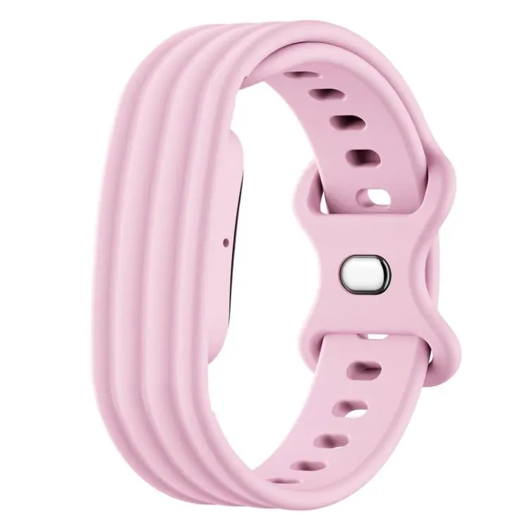 For Google Fitbit Air Solid Color Butterfly Buckle Silicone Watch Band Size