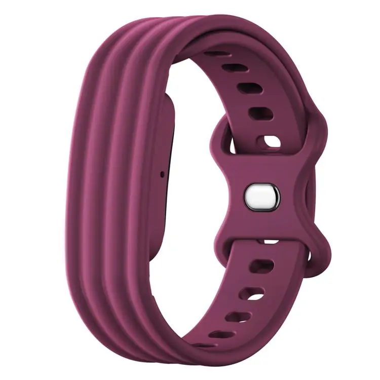 For Google Fitbit Air Solid Color Butterfly Buckle Silicone Watch Band Size