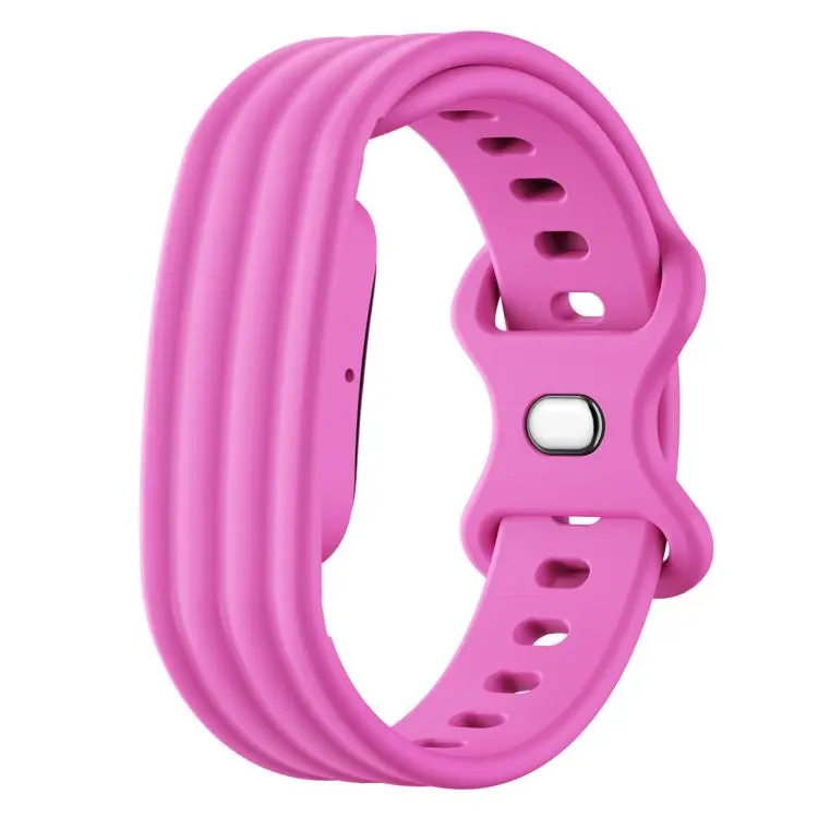 For Google Fitbit Air Solid Color Butterfly Buckle Silicone Watch Band Size