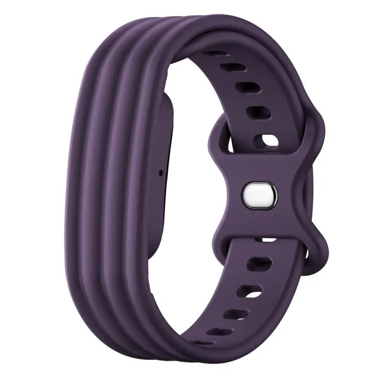 For Google Fitbit Air Solid Color Butterfly Buckle Silicone Watch Band Size