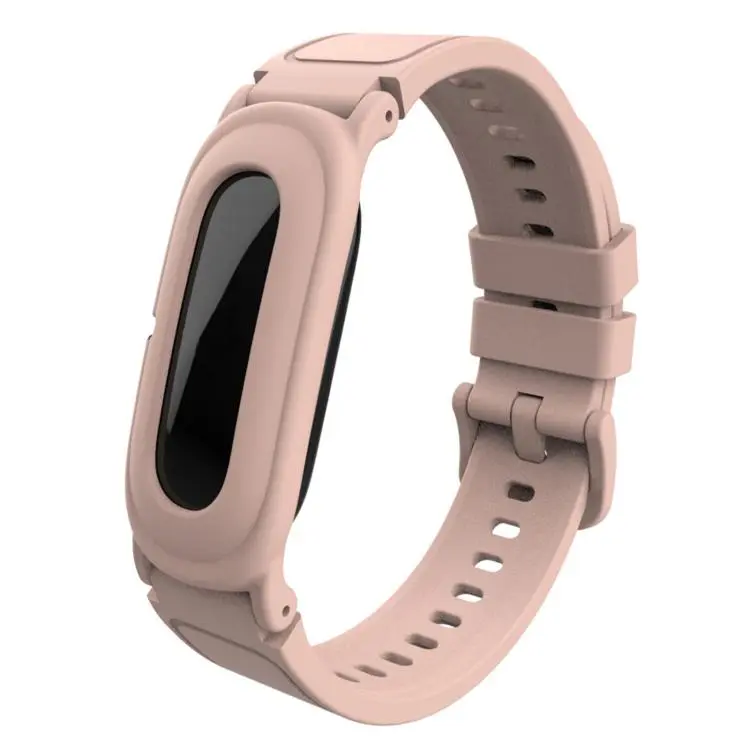 For Google Fitbit Air Solid Color Integrated Soft TPU Watch Band(Cherry Pink)