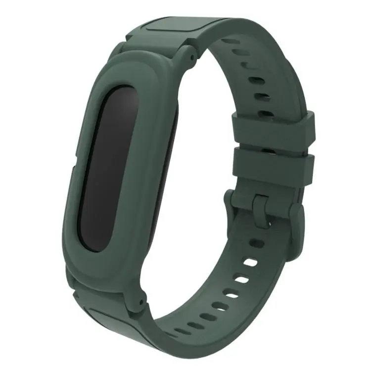 For Google Fitbit Air Solid Color Integrated Soft TPU Watch Band(Pine Green)