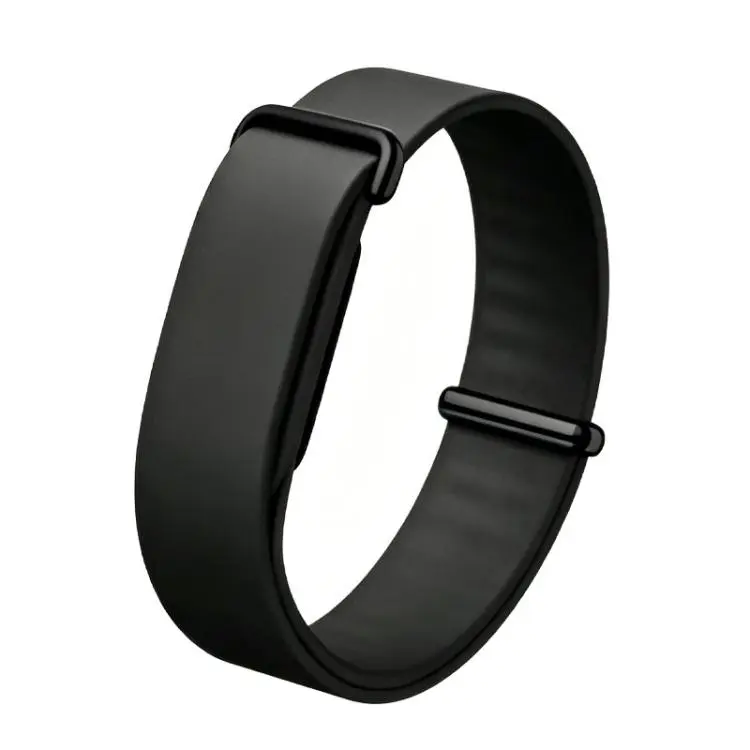 For Google Fitbit Air Solid Color Single Lap Silicone Loop Watch Band(Black)