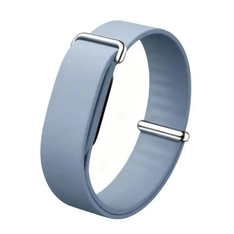 For Google Fitbit Air Solid Color Single Lap Silicone Loop Watch Band(Blue Gray)