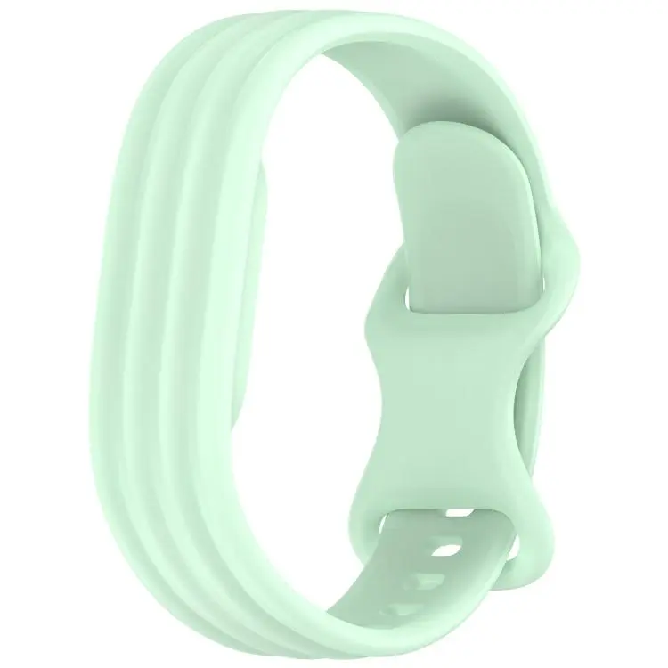 For Google Fitbit Air Vertical Stripe Butterfly Colorful Buckle Solid Color TPU Watch Band(Mint Green)