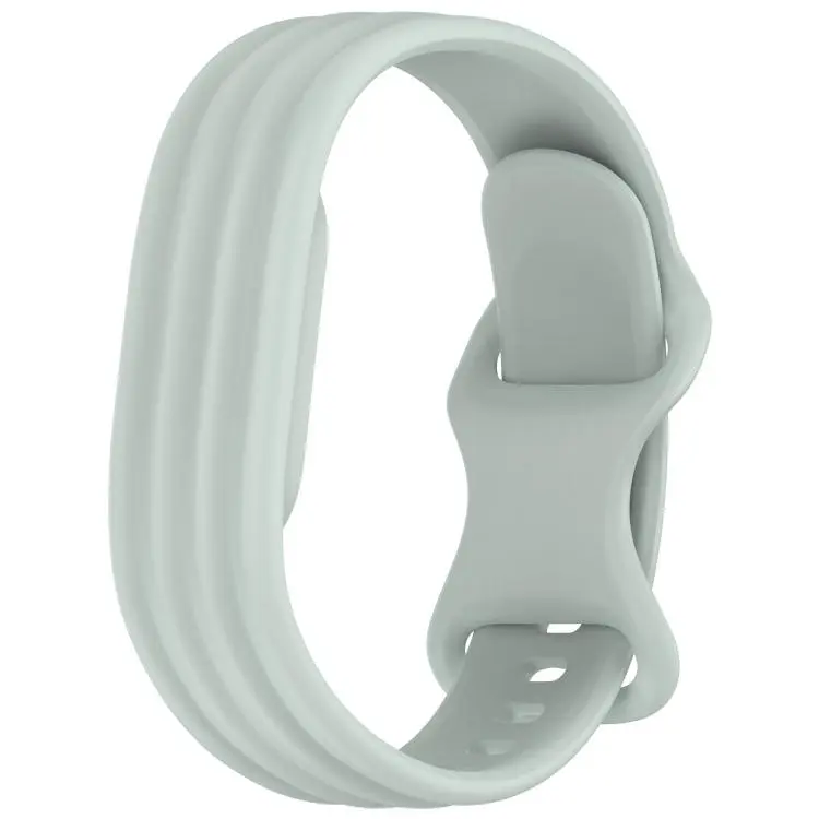 For Google Fitbit Air Vertical Stripe Butterfly Colorful Buckle Solid Color TPU Watch Band(Mist)