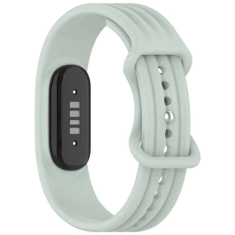 For Google Fitbit Air Vertical Texture Butterfly Buckle Solid Color Silicone Watch Band(Gray)