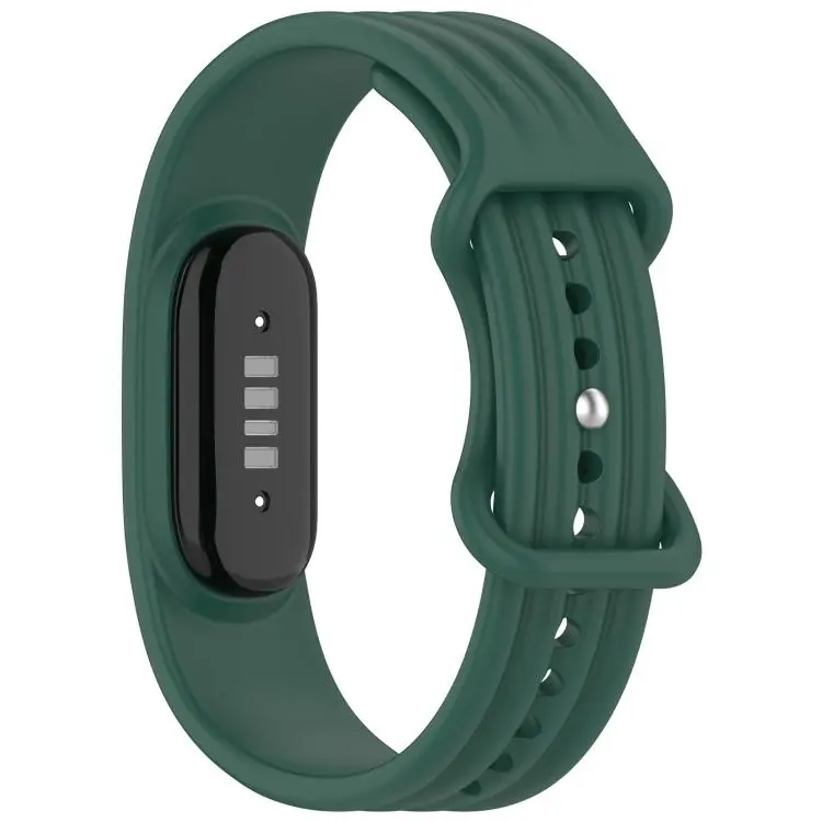 For Google Fitbit Air Vertical Texture Butterfly Buckle Solid Color Silicone Watch Band(Green)