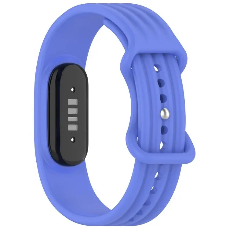 For Google Fitbit Air Vertical Texture Butterfly Buckle Solid Color Silicone Watch Band(Lavender)