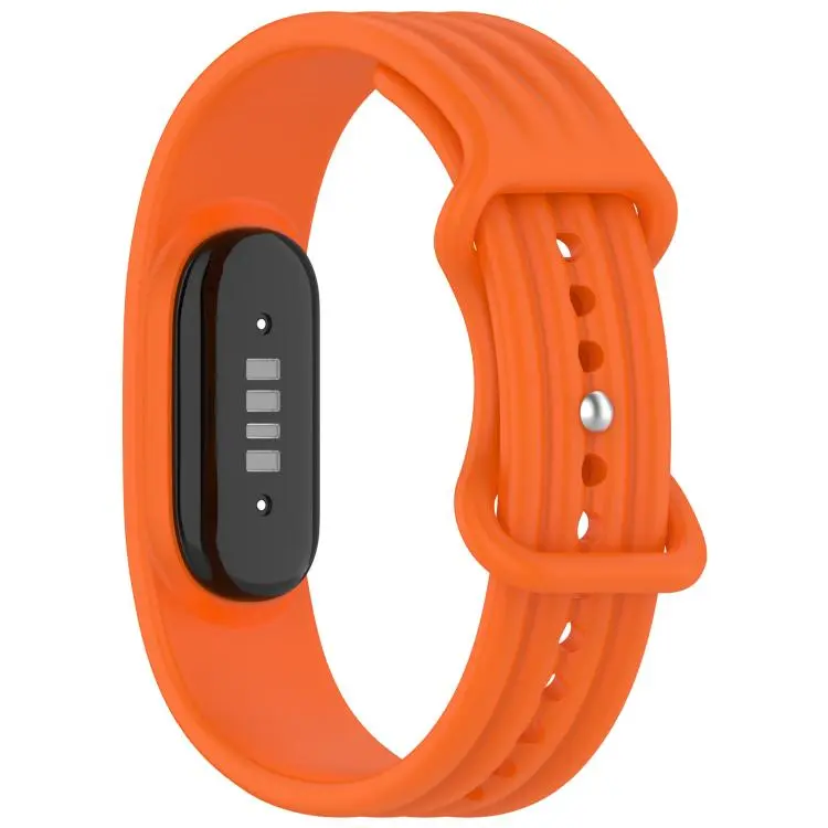 For Google Fitbit Air Vertical Texture Butterfly Buckle Solid Color Silicone Watch Band(Orange)