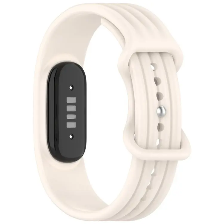 For Google Fitbit Air Vertical Texture Butterfly Buckle Solid Color Silicone Watch Band(Starlight)