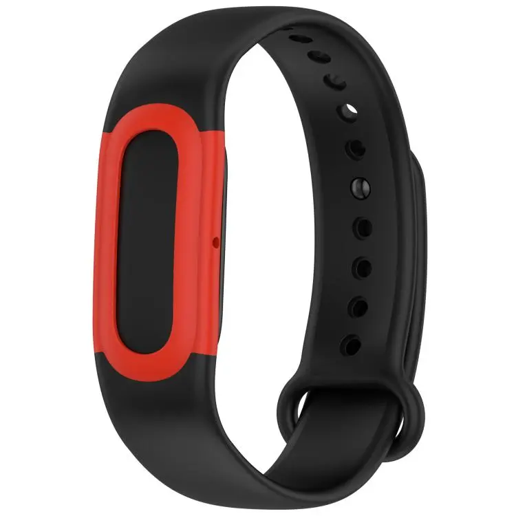 For Google Fitbit Air Watch Frame Integrated Reverse Buckle Silicone Watch Band(Black Red)