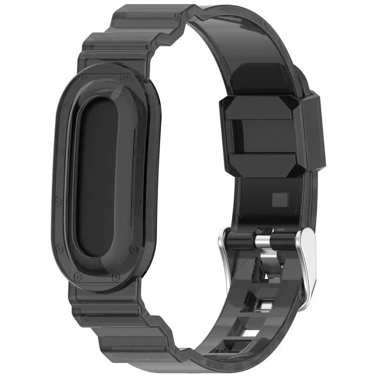 For Google Fitbit Air xDfind Glacier Integrated Case TPU Watch Band(Transparent Black)