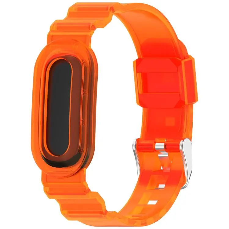 For Google Fitbit Air xDfind Glacier Integrated Case TPU Watch Band(Transparent Orange)