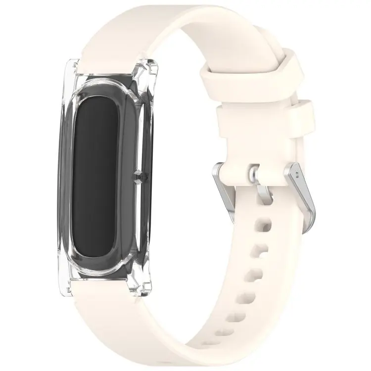 For Google Fitbit Air xDfind Spring Bar Style Clear Watch Case and Silicone Watch Band(Starlight)