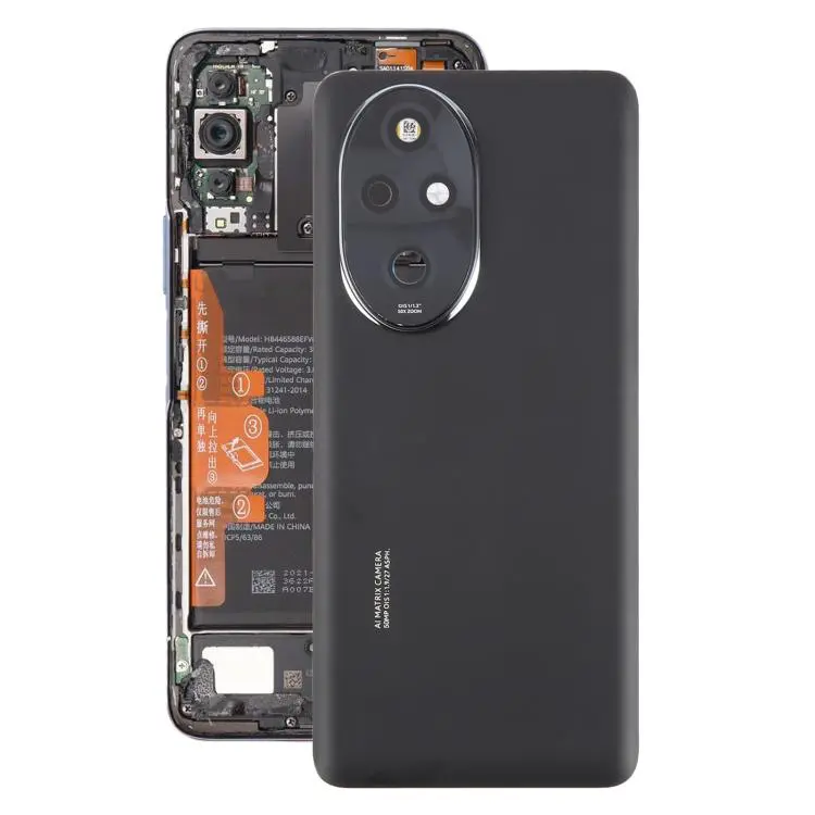 For Honor 200 Pro OEM Battery Back Cover with Camera Lens Frame(Black)