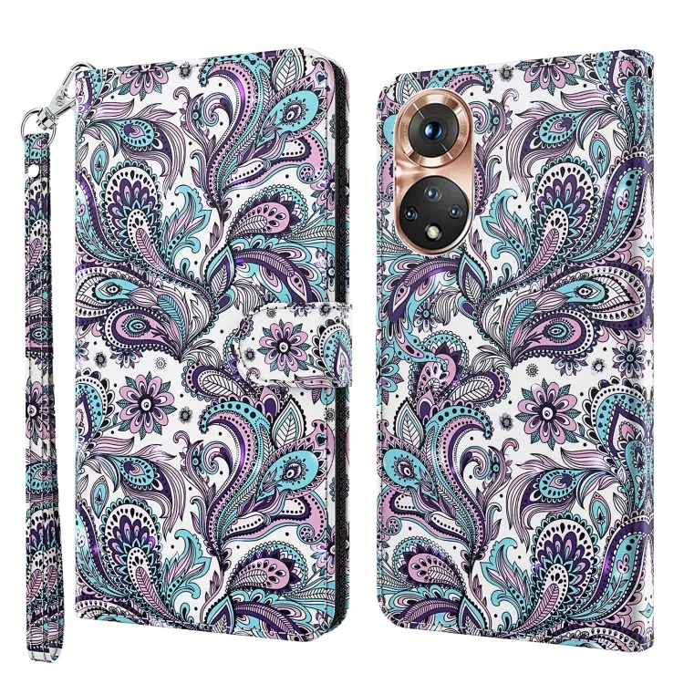 For Honor 50 3D Painting Pattern TPU + PU Phone Case(Swirl Pattern)