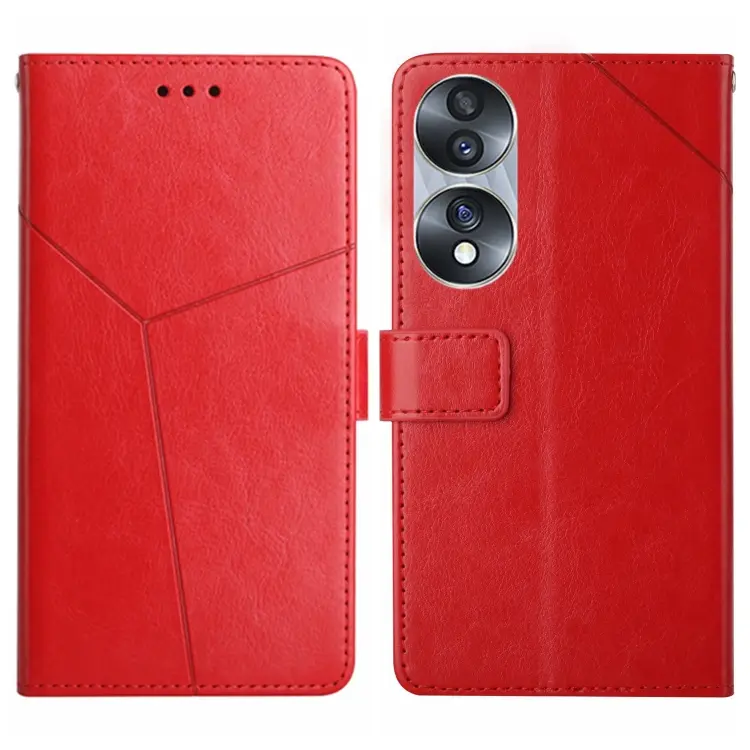 For Honor 70 HT01 Y-shaped Pattern Flip Leather Phone Case(Red)