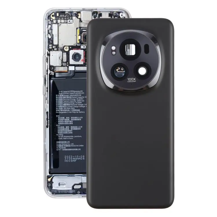 For Honor Magic6 Pro Battery Back Cover with Camera Lens Frame(Black)