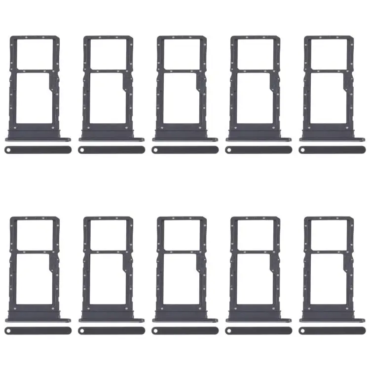 For Honor Play6T 10pcs Original SIM Card Tray + SIM Card Tray / Micro SD Card Tray (Black)