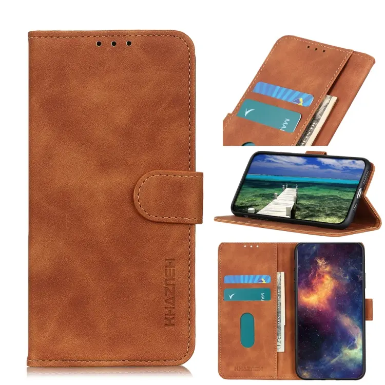 For Honor X8 5G KHAZNEH Retro Texture PU + TPU Phone Case(Brown)