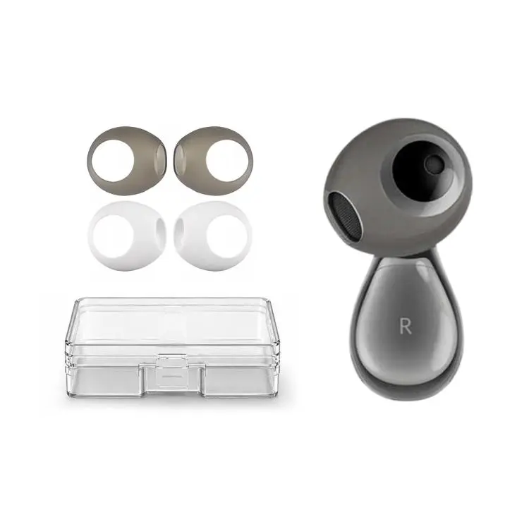 For HUAWEI FreeBuds 5 / 6 XDcase 2 Pairs Silicone Anti-slip Ear Covers with Storage Case(Black+White)