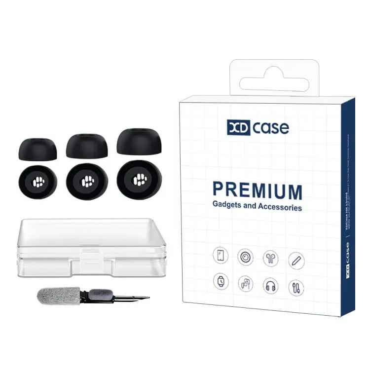 For Huawei FreeBuds 6i / 5i / 4i XDcase 3 Pairs Replacement Silicone Ear Tips Kit, S/M/L Size, Cleaning Brush Color Random(Black)