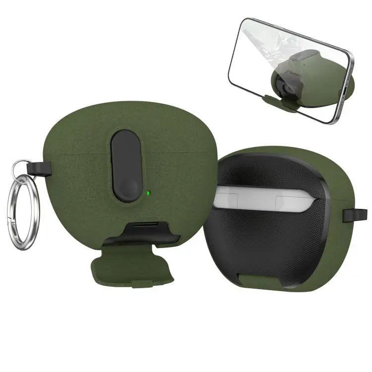 For Huawei FreeBuds 6i God of War Series Snap Lock Mount Shockproof Earphone Protective Case(Fluffy Green)