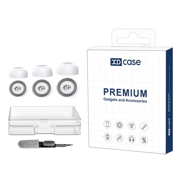 For Huawei FreeBuds Pro 4 / 3 / 2 XDcase 3 Pairs Replacement Silicone Ear Tips Kit, S/M/L Size, Cleaning Brush Color Random(White)