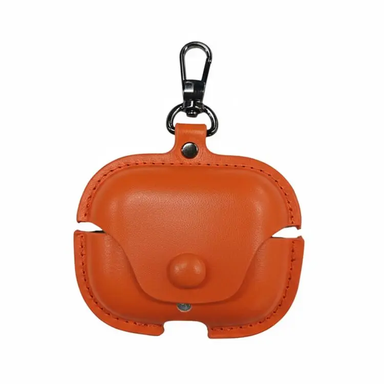 For Huawei FreeBuds SE 4 ANC Business Leather Earphone Protective Case with Hook(Orange)