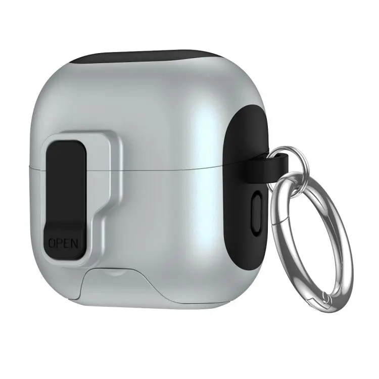 For Huawei FreeClip 2 Automatic Lock Wireless Earphones Case with Hook & Holder(Grey)