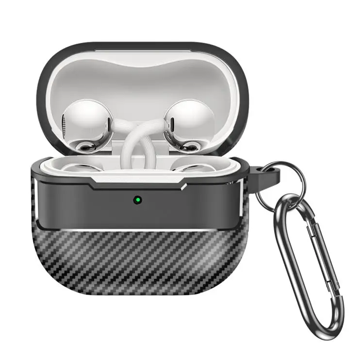 For Huawei FreeClip 2 Carbon Fiber Texture Bluetooth Earphone Protective Case(Black)