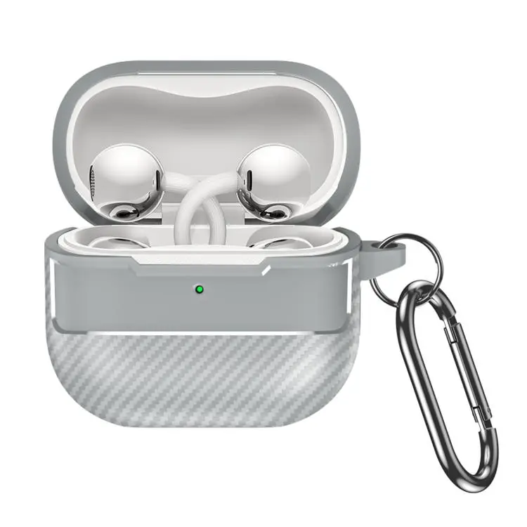 For Huawei FreeClip 2 Carbon Fiber Texture Bluetooth Earphone Protective Case(Grey)