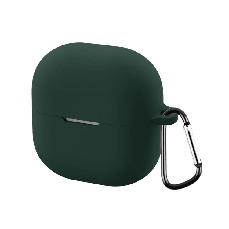 For Huawei FreeClip 2 Liquid silicone Bluetooth Earphone Case with Buckle(Dark Green)