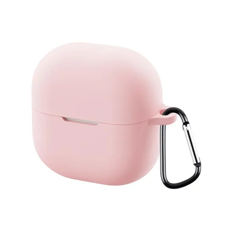 For Huawei FreeClip 2 Liquid silicone Bluetooth Earphone Case with Buckle(Pink)