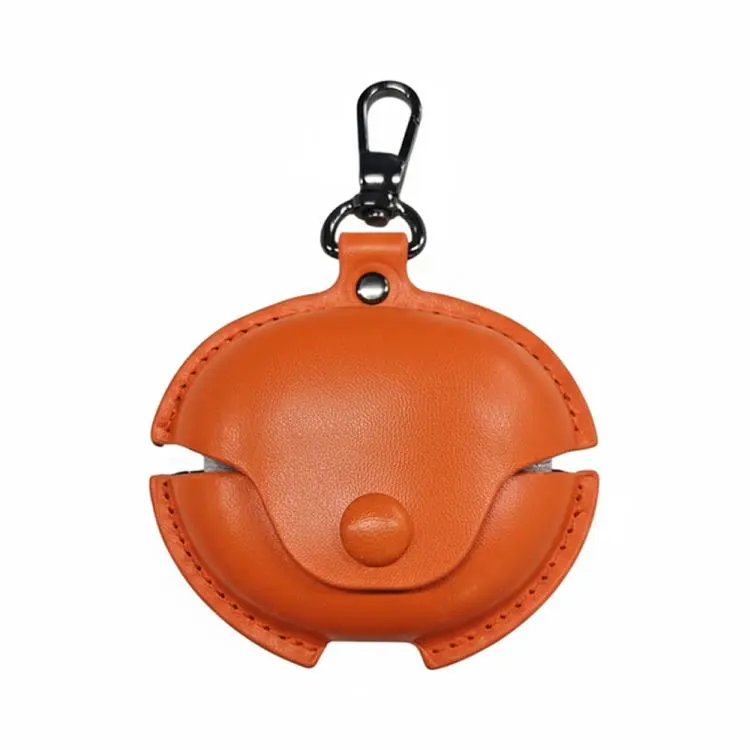 For Huawei FreeClip Business Leather Earphone Protective Case with Hook(Orange)