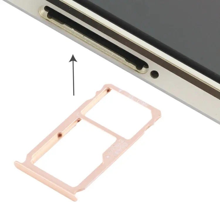For Huawei Mate S Nano SIM Card Tray + Nano SIM / Micro SD Card Tray (Gold)