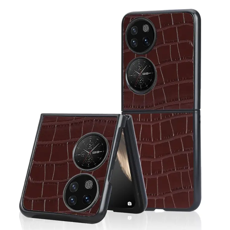 For Huawei P50 Pocket Bamboo Texture Phone Case(Brown)