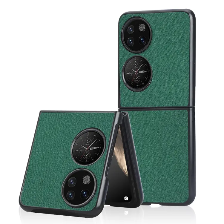 For Huawei P50 Pocket Cross Texture Phone Case(Green)