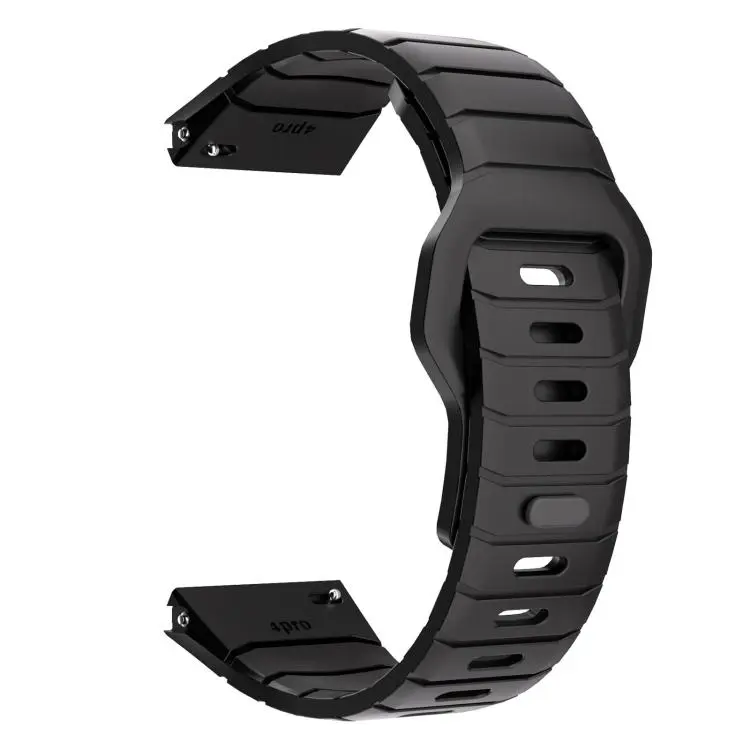 For Huawei Watch 4 Pro Dedicated Connector Armor-Style Reverse Buckle Silicone Watch Band(Black)