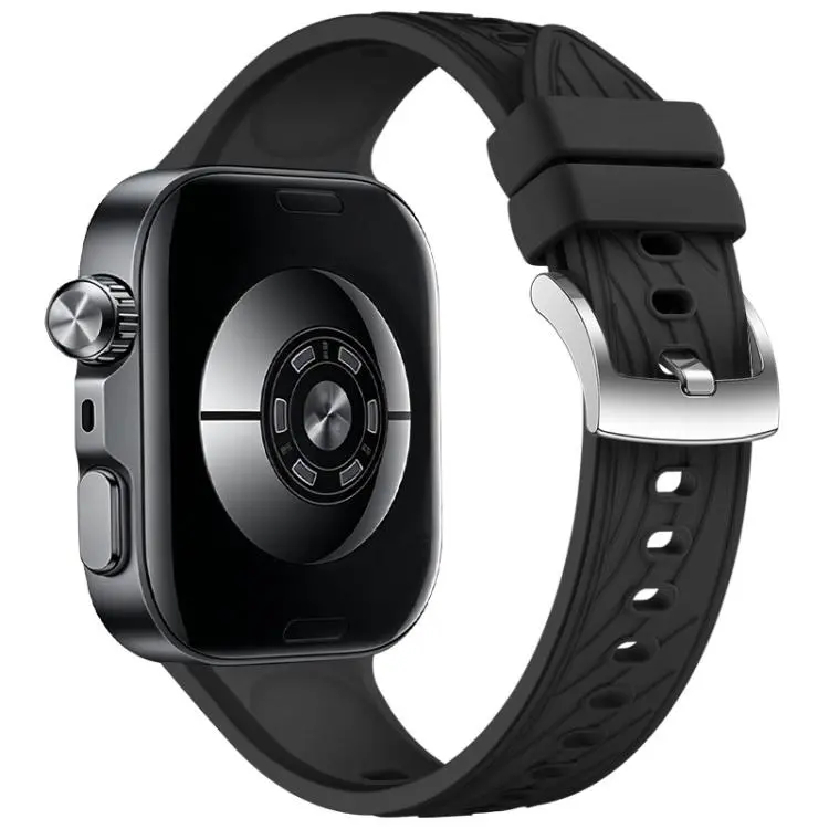 For Huawei Watch Fit 5 / Fit 5 Pro / Fit 4 Leaf Vein Texture Solid Color Silicone Watch Band(Black)