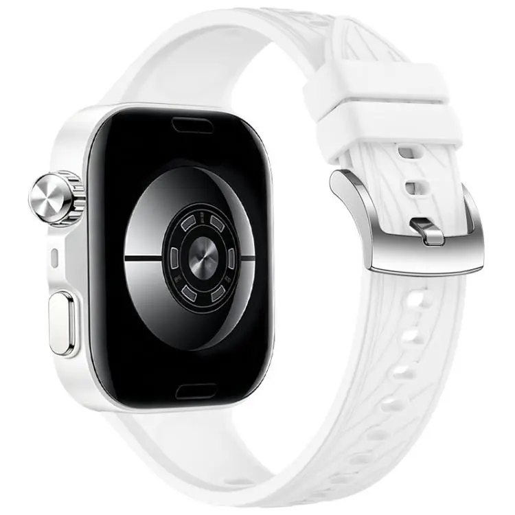 For Huawei Watch Fit 5 / Fit 5 Pro / Fit 4 Leaf Vein Texture Solid Color Silicone Watch Band(White)