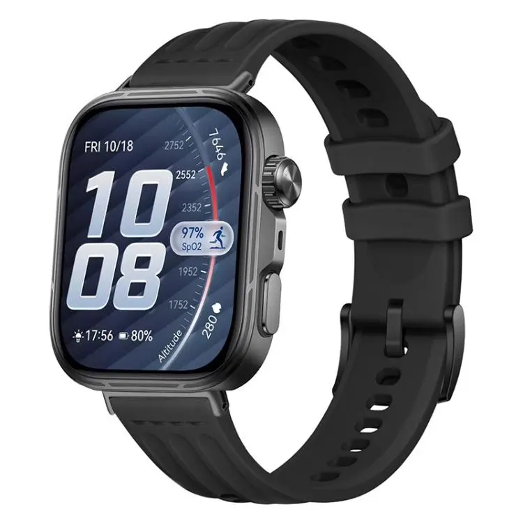For Huawei Watch Fit 5 / Fit 5 Pro / Fit 4 One Line Triple Loop Design Solid Color Silicone Watch Band(Black)