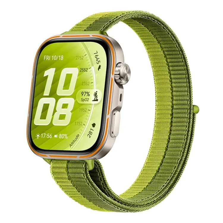For Huawei Watch Fit 5 / Fit 5 Pro / Fit 4 Slim Style Nylon Hook And Loop Fastener Watch Band(Imperial Green)