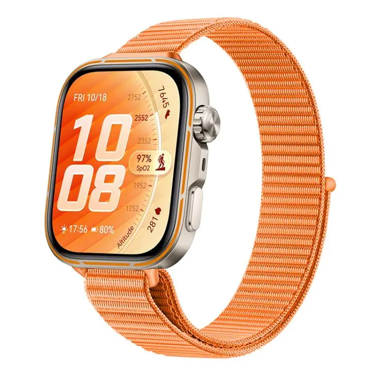 For Huawei Watch Fit 5 / Fit 5 Pro / Fit 4 Slim Style Nylon Hook And Loop Fastener Watch Band(Orange)
