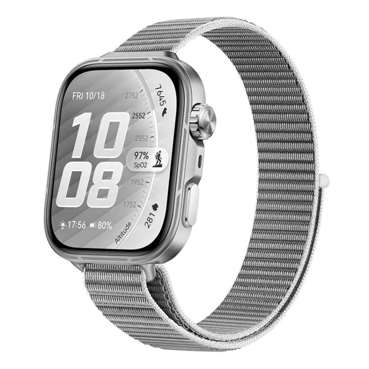For Huawei Watch Fit 5 / Fit 5 Pro / Fit 4 Slim Style Nylon Hook And Loop Fastener Watch Band(Sky Gray)